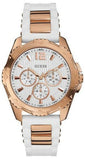 Guess Intrepid White Dial Two Tone Silicone Strap Watch For Women - W0325L6 Authentic Buy Shop Now