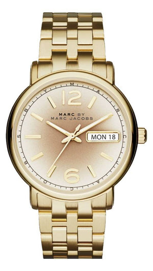 Marc Jacobs Fergus Gunmetal Grey Dial Gold Steel Strap Watch for Women - MBM3429 Authentic Buy Shop Now