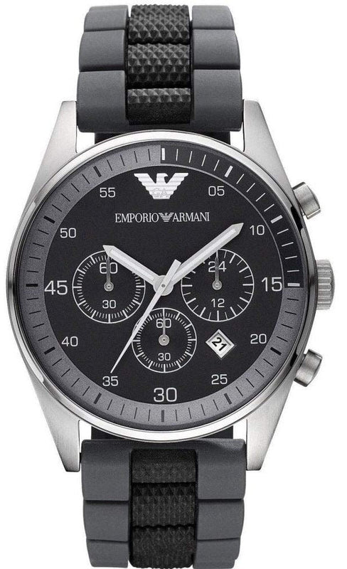 Emporio Armani Sportivo Black Dial Two Tone Ceramic Bracelet Watch For Men - AR5866 Authentic Buy Shop Now