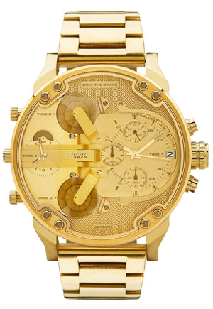 Diesel Mr Daddy 2.0 Chronograph Gold Dial Gold Steel Strap Watch For Men - DZ7399 Authentic Buy Shop Now