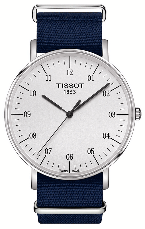 Tissot T Classic Everytime Large White Dial Blue NATO Strap Watch For Men - T109.610.17.037.00 Authentic Buy Shop Now