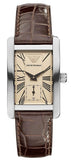Emporio Armani Classic Beige Dial Brown Leather Strap Watch For Women - AR0155 Authentic Buy Shop Now