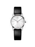 Calvin Klein City White Dial Black Leather Strap Watch For Men - K2G211C6 Authentic Buy Shop Now
