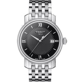 Tissot T Classic Bridgeport Black Dial Silver Steel Strap Watch For Men - T097.410.11.058.00 Authentic Buy Shop Now