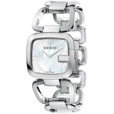 Gucci G-Class Mother of Pearl Dial Silver Steel Strap Watch For Women - YA125404 Authentic Buy Shop Now