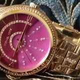 Michael Kors Lauryn Pink Dial Rose Gold Steel Strap Watch for Women - MK3722 Authentic Buy Shop Now