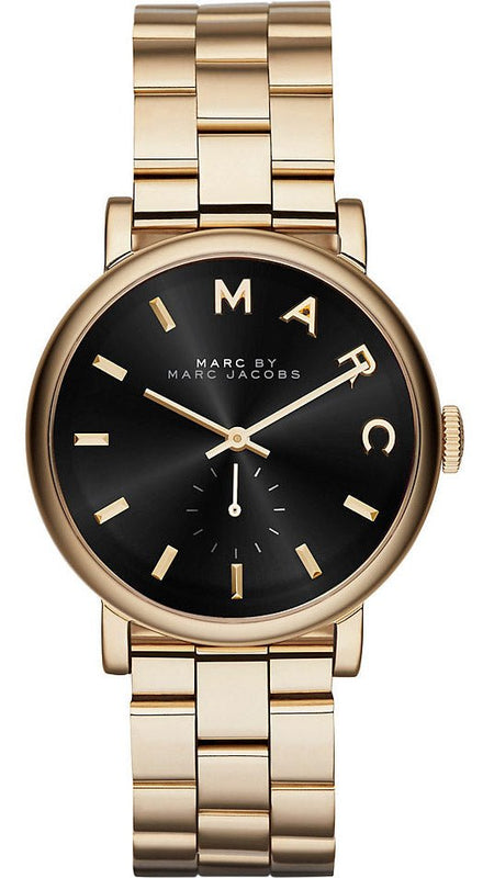 Marc Jacobs Baker Black Dial Gold Steel Strap Watch for Women - MBM3355 Authentic Buy Shop Now