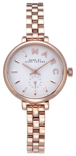 Marc Jacobs Sally White Dial Rose Gold Steel Strap Watch for Women - MBM8643 Authentic Buy Shop Now