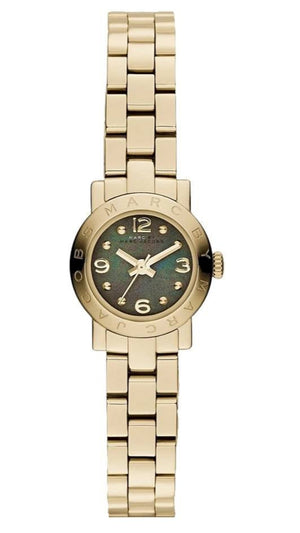 Marc Jacobs Amy Mother of Pearl Black Dial Gold Steel Strap Watch for Women - MBM3275 Authentic Buy Shop Now