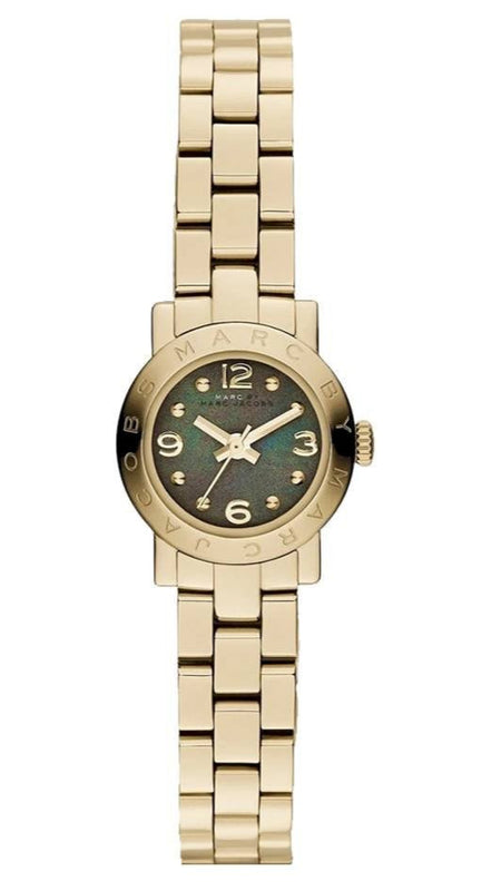 Marc Jacobs Amy Mother of Pearl Black Dial Gold Steel Strap Watch for Women - MBM3275 Authentic Buy Shop Now