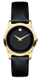 Movado Museum Classic Black Dial Black Leather Strap Watch For Women - 0606877 Authentic Buy Shop Now