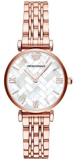 Emporio Armani Mother of Pearl Dial Rose Gold Steel Strap Watch For Women - AR11110 Authentic Buy Shop Now