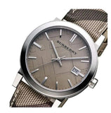 Burberry The City Grey Dial Checked Grey Leather Strap Watch for Women - BU9118 Authentic Buy Shop Now