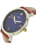 Fossil The Minimalist 3H Blue Dial Brown Leather Strap Watch for Men - FS5499 Authentic Buy Shop Now