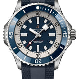 Breitling Superocean Automatic 46 Blue Dial Blue Rubber Strap Watch for Men - A17378E71C1S1 Authentic Buy Shop Now