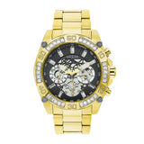 Guess Trophy Diamonds Black Dial Gold Steel Strap Watch for Men - GW0390G2 Authentic Buy Shop Now