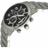 Guess Exec Chronograph Quartz Black Dial Silver Steel Strap Watch For Men - W0075G1 Authentic Buy Shop Now