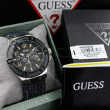 Guess Indovina Quartz Black Dial Black Leather Strap Watch For Men - W0040G9 Authentic Buy Shop Now