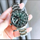 Fossil Bannon Chronograph Green Dial Silver Steel Strap Watch for Men - BQ2492 Authentic Buy Shop Now