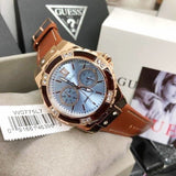 Guess Limelight Quartz White Dial Brown Leather Strap Watch For Women - W0775L7 Authentic Buy Shop Now