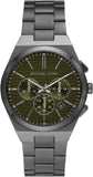 Michael Kors Lennox Chronograph Black Dial Grey Steel Strap Watch For Men - MK9118 Authentic Buy Shop Now