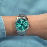 Guess Luna Quartz Blue Dial Silver Steel Strap Watch For Women - GW0308L4 Authentic Buy Shop Now