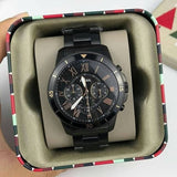 Fossil Grant Sport Chronograph Black Dial Black Steel Strap Watch for Men - FS5374 Authentic Buy Shop Now
