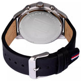 Tommy Hilfiger Chase Chronograph Quartz Grey Dial Black Leather Strap Watch For Men - 1791488 Authentic Buy Shop Now