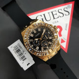 Guess Zeus Multifunction Crystals Black Dial Black Silicone Strap Watch For Men - GW0208G4 Authentic Buy Shop Now