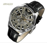 Emporio Armani Meccanico Automatic Black Dial Leather Strap Watch For Men - AR4629 Authentic Buy Shop Now