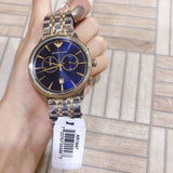 Emporio Armani Classic Blue Dial Two Tone Steel Strap Watch For Men - AR1847 Authentic Buy Shop Now