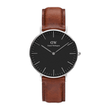 Daniel Wellington Classic Petite St Mawes Black Dial Brown Leather Strap Watch For Women - DW00100181 Authentic Buy Shop Now