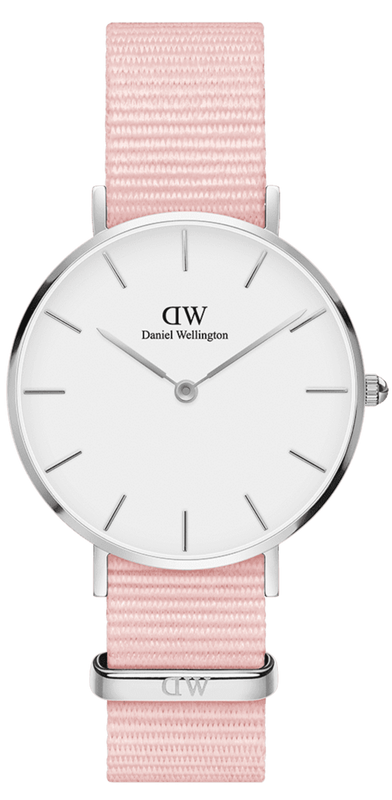 Daniel Wellington Classic Petite Rosewater White Dial Pink NATO Strap Watch For Women - DW001000318 Authentic Buy Shop Now