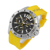 Tommy Hilfiger Sports Multifunction Black Dial Yellow Rubber Strap Watch for Men - 1791144 Authentic Buy Shop Now