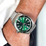 Citizen Eco Drive Vintage Green Dial Silver Steel Strap Watch For Men - AW1598-70X Authentic Buy Shop Now