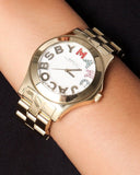 Marc Jacobs Rivera White Dial Rose Gold Steel Strap Watch for Women - MBM3138 Authentic Buy Shop Now