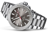 Oris Aquis Date Relief Grey Dial Silver Steel Strap Watch for Men - 0173377304153-0782405PEB Authentic Buy Shop Now
