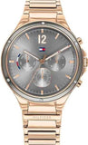 Tommy Hilfiger Eve Chronograph Quartz Grey Dial Rose Gold Steel Strap Watch For Women - 1782277 Authentic Buy Shop Now