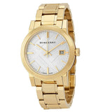 Burberry The City Silver Dial Gold Steel Strap Unisex Watch - BU9003 Authentic Buy Shop Now