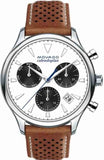 Movado Heritage Calendoplan Chronograph White Dial Brown Leather Strap Watch for Men - 3650008 Authentic Buy Shop Now