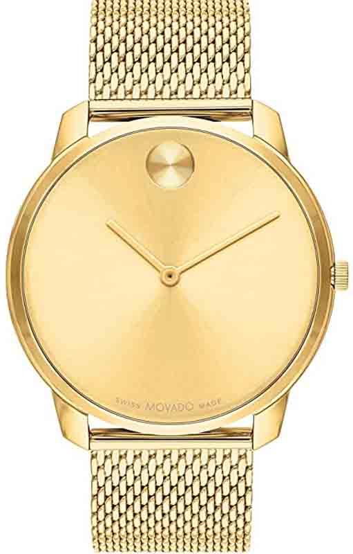 Movado Bold Gold Dial Gold Mesh Bracelet Watch For Men - 3600373 Authentic Buy Shop Now