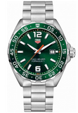 Tag Heuer Formula 1 Quartz Green Dial Silver Steel Strap Watch for Men - WAZ1017.BA0842 Authentic Buy Shop Now