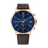 Tommy Hilfiger Daniel Blue Dial Brown Leather Strap Watch for Men - 1710418 Authentic Buy Shop Now
