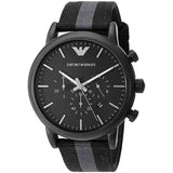 Emporio Armani Luigi Chronograph Quartz Black Dial Two Tone Nylon Strap Watch For Men - AR1948 Authentic Buy Shop Now