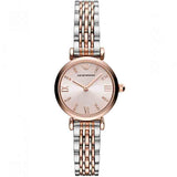 Emporio Armani Gianni T Bar Pink Dial Two Tone Steel Strap Watch For Women - AR11223 Authentic Buy Shop Now