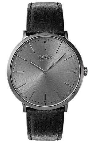 Hugo Boss Modern Grey Dial Black Leather Strap Watch for Men - 1513540 Authentic Buy Shop Now