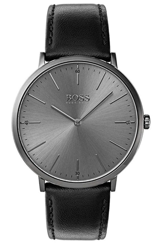 Hugo Boss Modern Grey Dial Black Leather Strap Watch for Men - 1513540 Authentic Buy Shop Now