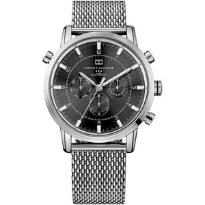 Tommy Hilfiger Harrison Quartz Grey Dial Silver Mesh Bracelet Watch for Men - 1790877 Authentic Buy Shop Now