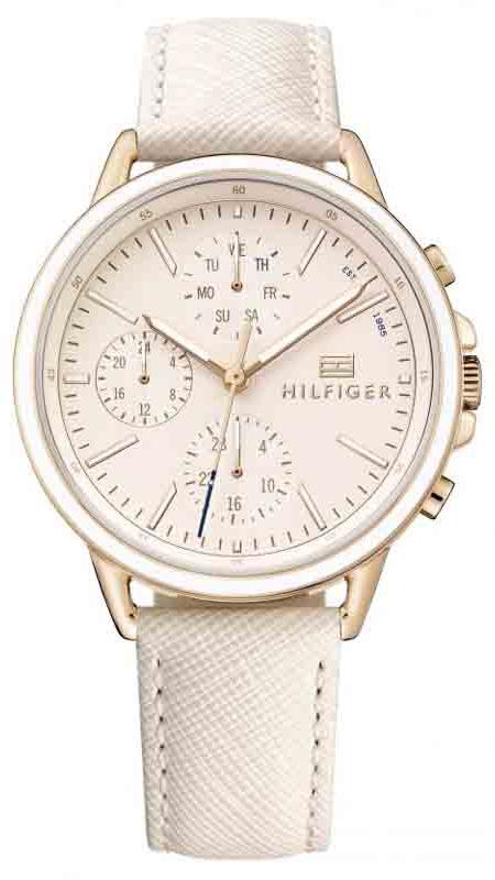 Tommy Hilfiger Carly Cream Dial Cream Leather Strap Watch for Women -1781789 Authentic Buy Shop Now