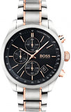 Hugo Boss Grand Prix Black Dial Two Tone Steel Strap Watch for Men - 1513473 Authentic Buy Shop Now